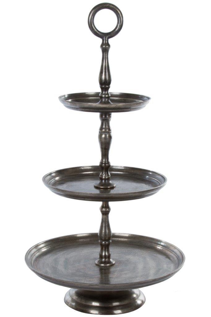 Etagere ETAGA - silberfarben - Metall - 3 Ebenen