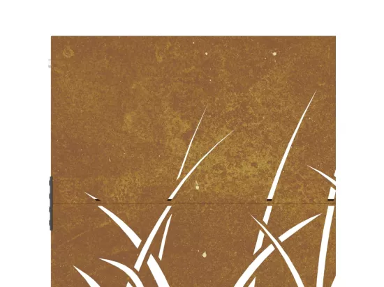 Portail de jardin 105x105 cm acier corten conception d'herbe