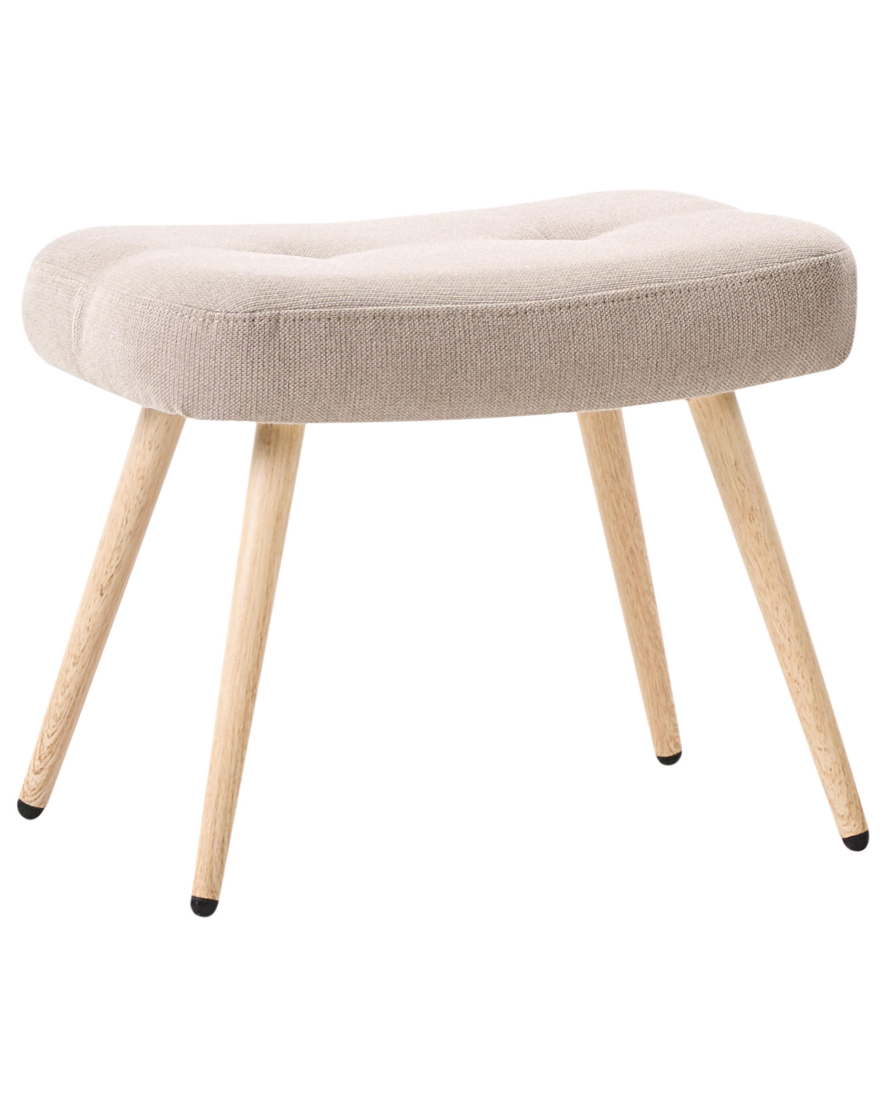 Oorfauteuil VEJLE met voetenbank Stof Beige
