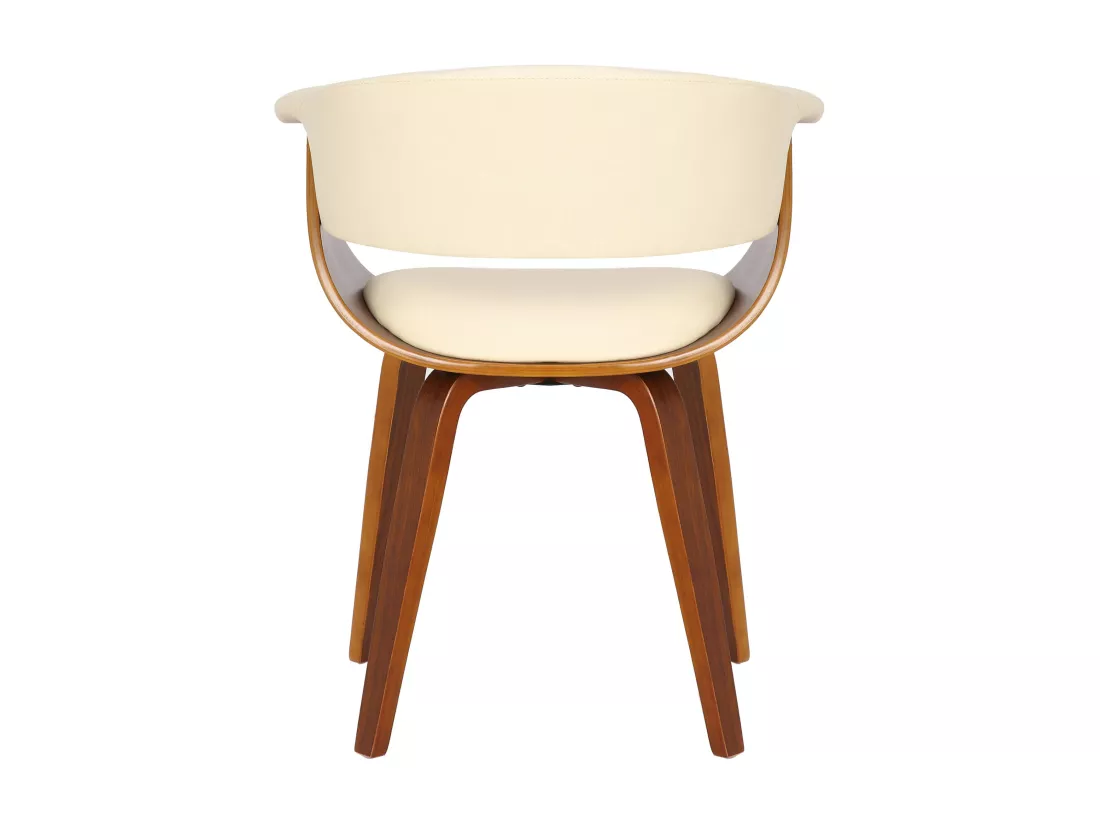 Lot de 2 chaise salle à manger - Bois & Blanc - Crème - Bruce