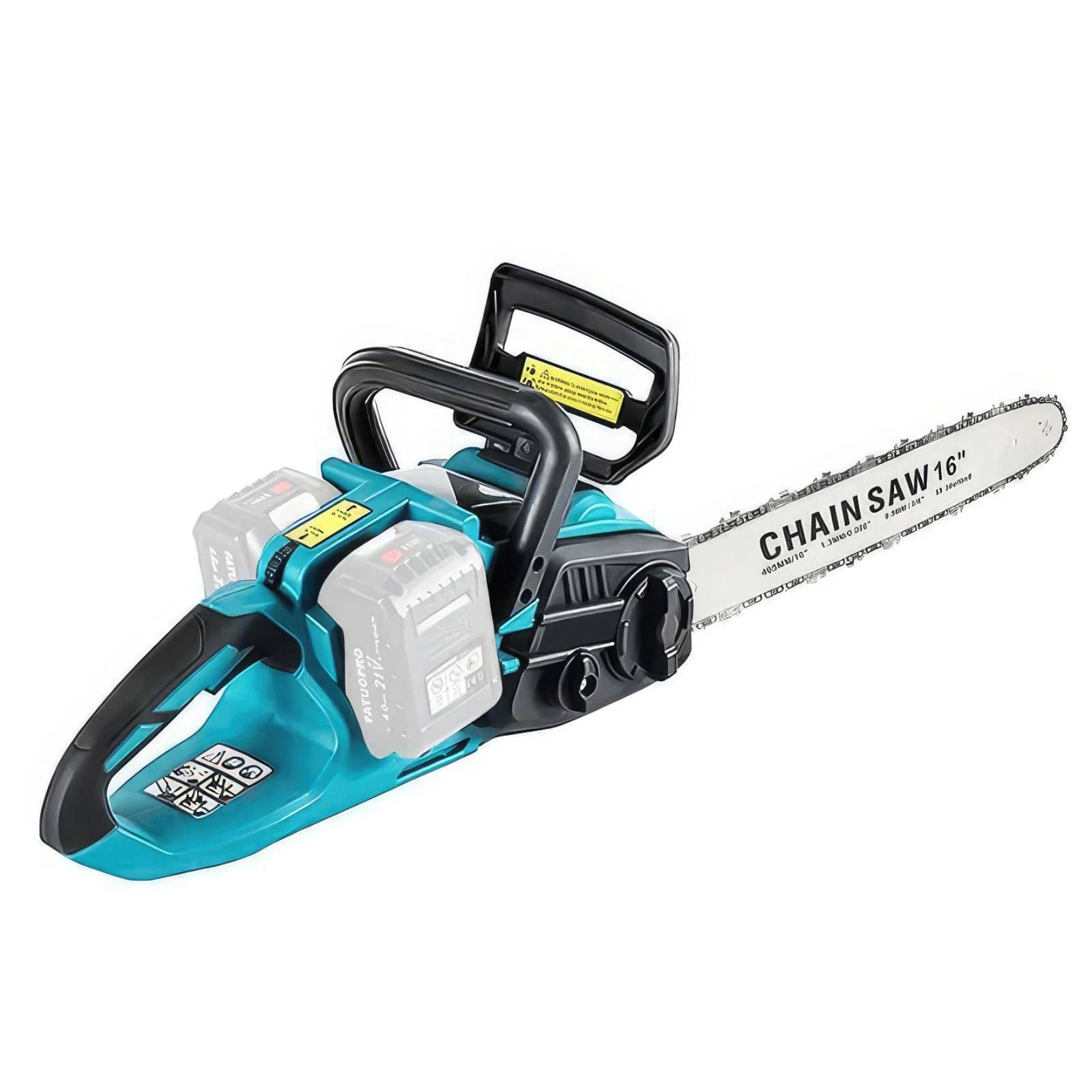 Akku-Kettensäge, Kettensäge Elektrisch für Makita 18V Batterie, 42 V (21 V*2) Bürstenlose Elektrokettensäge, 41 cm Schnittlänge, Leistungsstarke,
