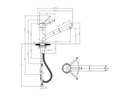 Robinet cuisine VILLEROY ET BOCH Como Shower acier massif poli