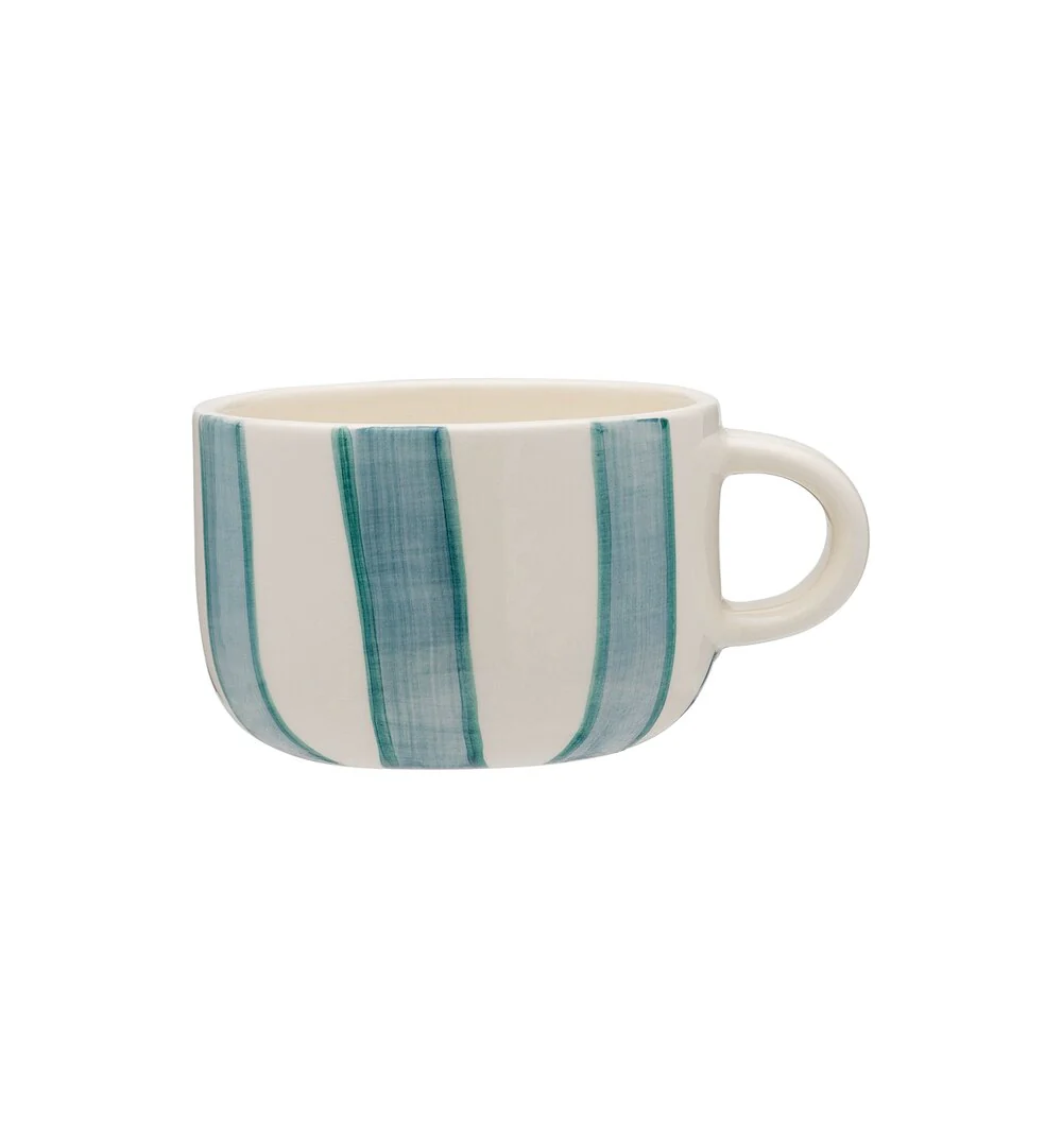 Anna + Nina  Powder Striped Cappuccino kop - blå