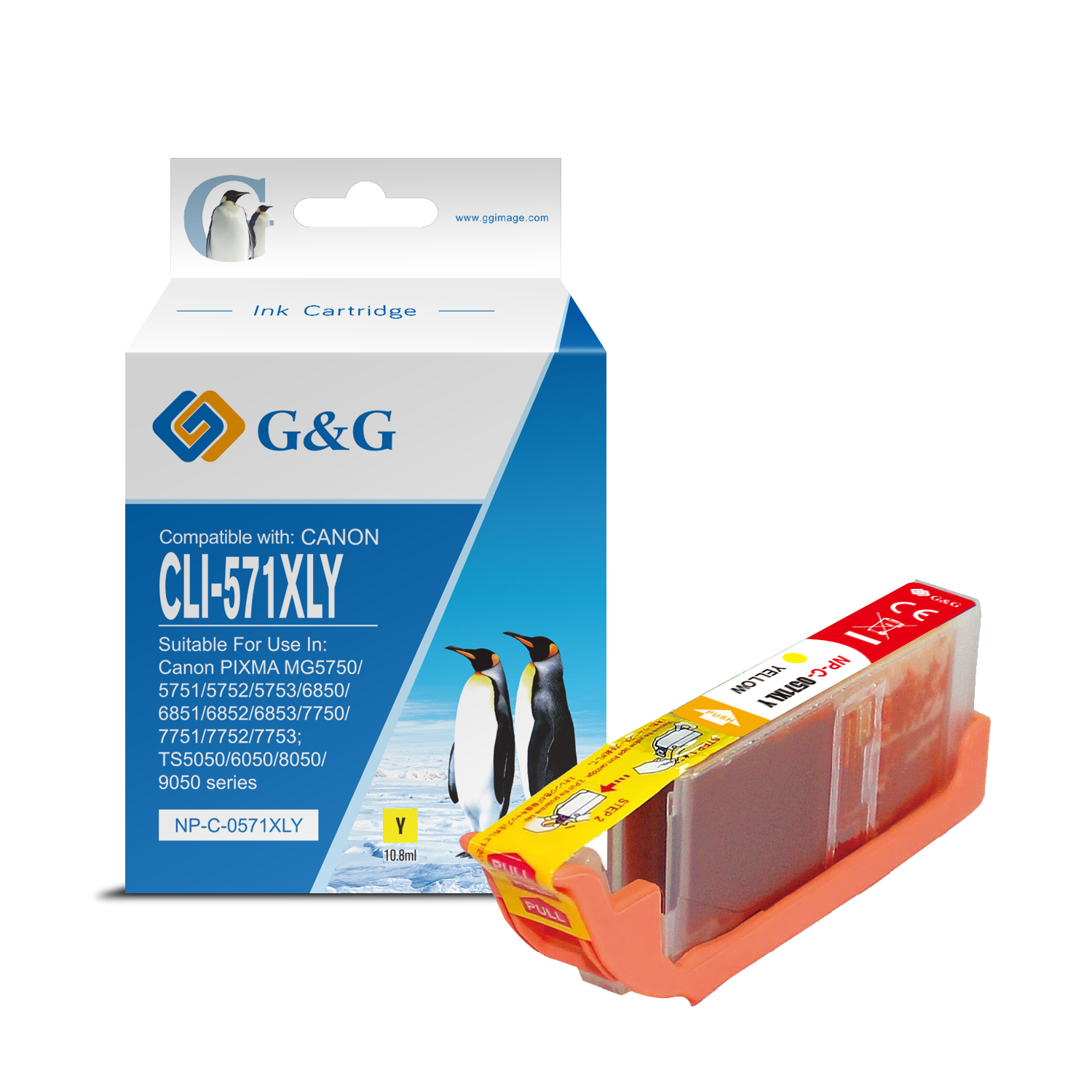 Ersetzt Canon CLI-571XL Y Druckerpatrone Printer Tintenpatrone (680 Seiten / 10.8ml) - Gelb