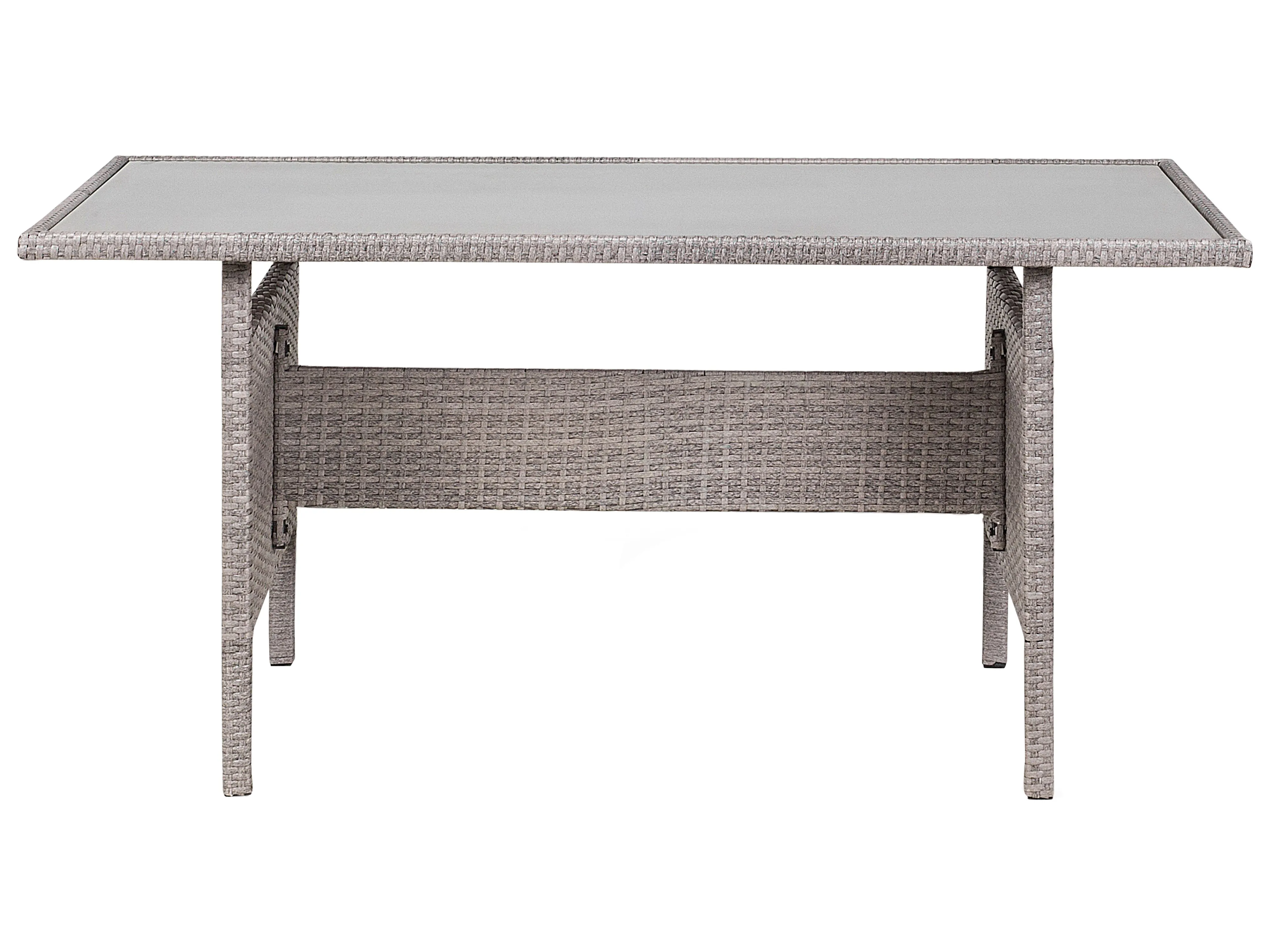 Tuin eettafel VITERBO 145 cm 80 cm Glas Lichtgrijs