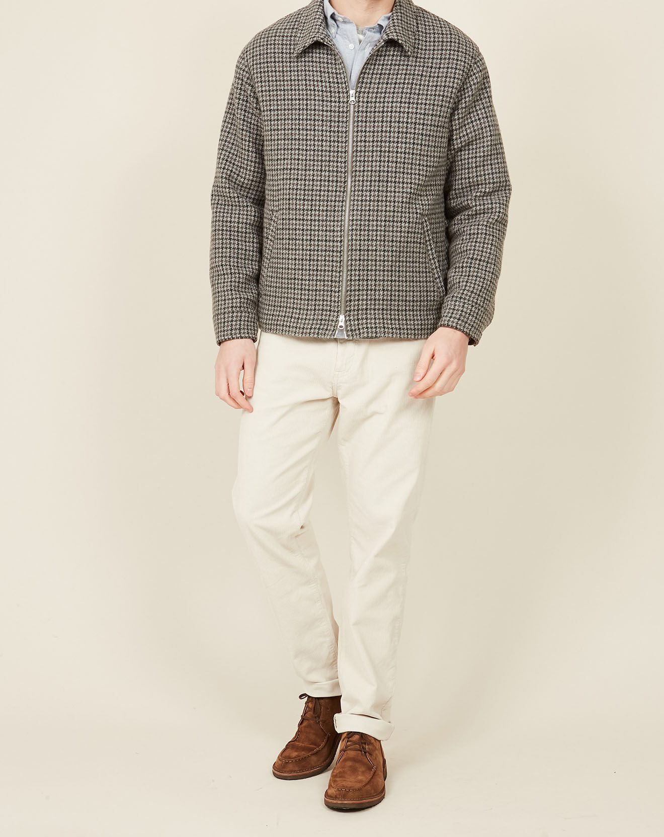 Hartford Blouson en Laine mélangée Desmond pied-de-poule flanelle/charcoal/noix