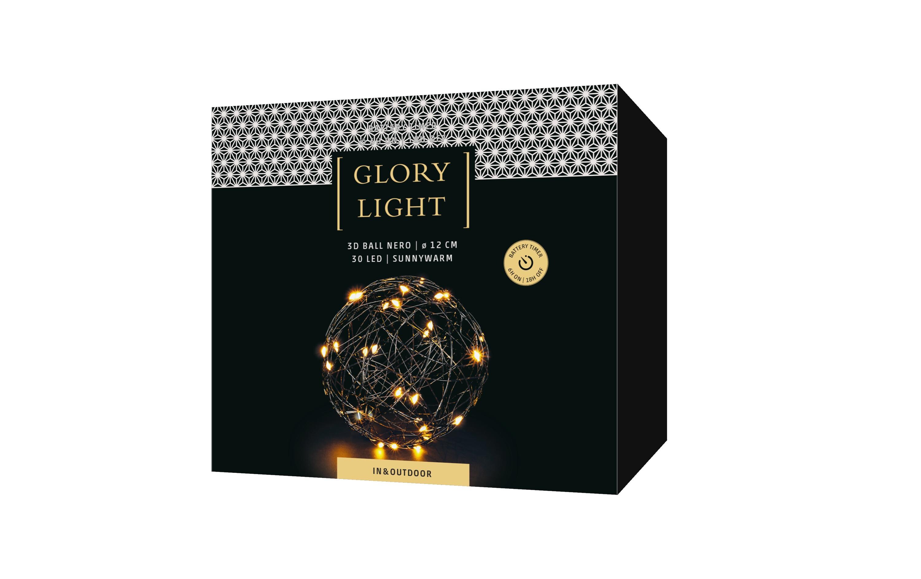 Tischdeko 3D Ball Nero S, Ø 12 cmLED Weihnachtsdekoration