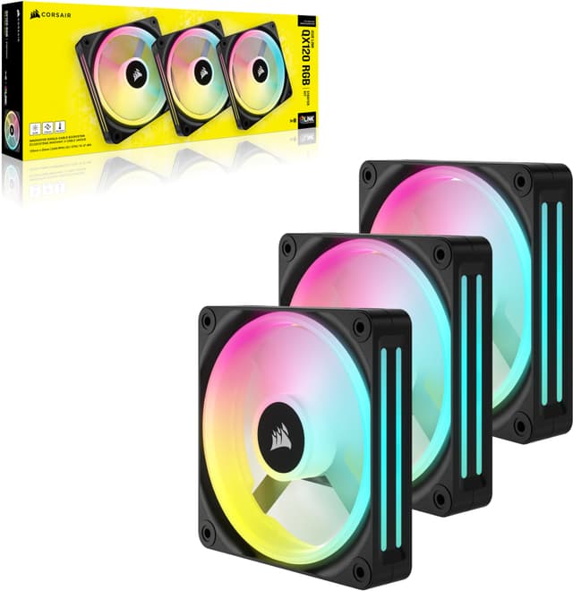 Corsair iCUE LINK QX120 RGB 120mm PWM-blæser startsæt(3-pakke)