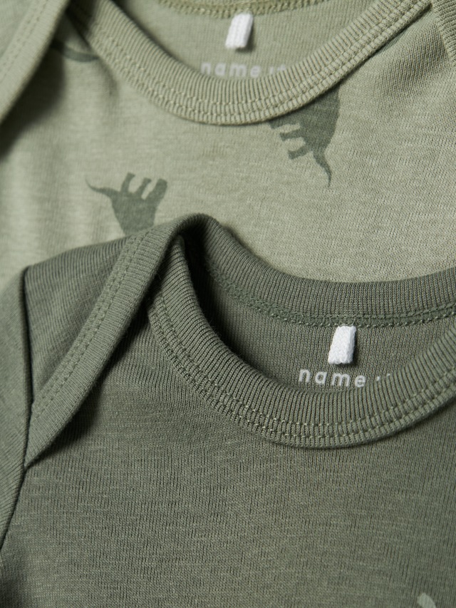 Name It Langarmbody »NBMBODY 3P LS GREEN DINO NOOS«, 3 Stk.