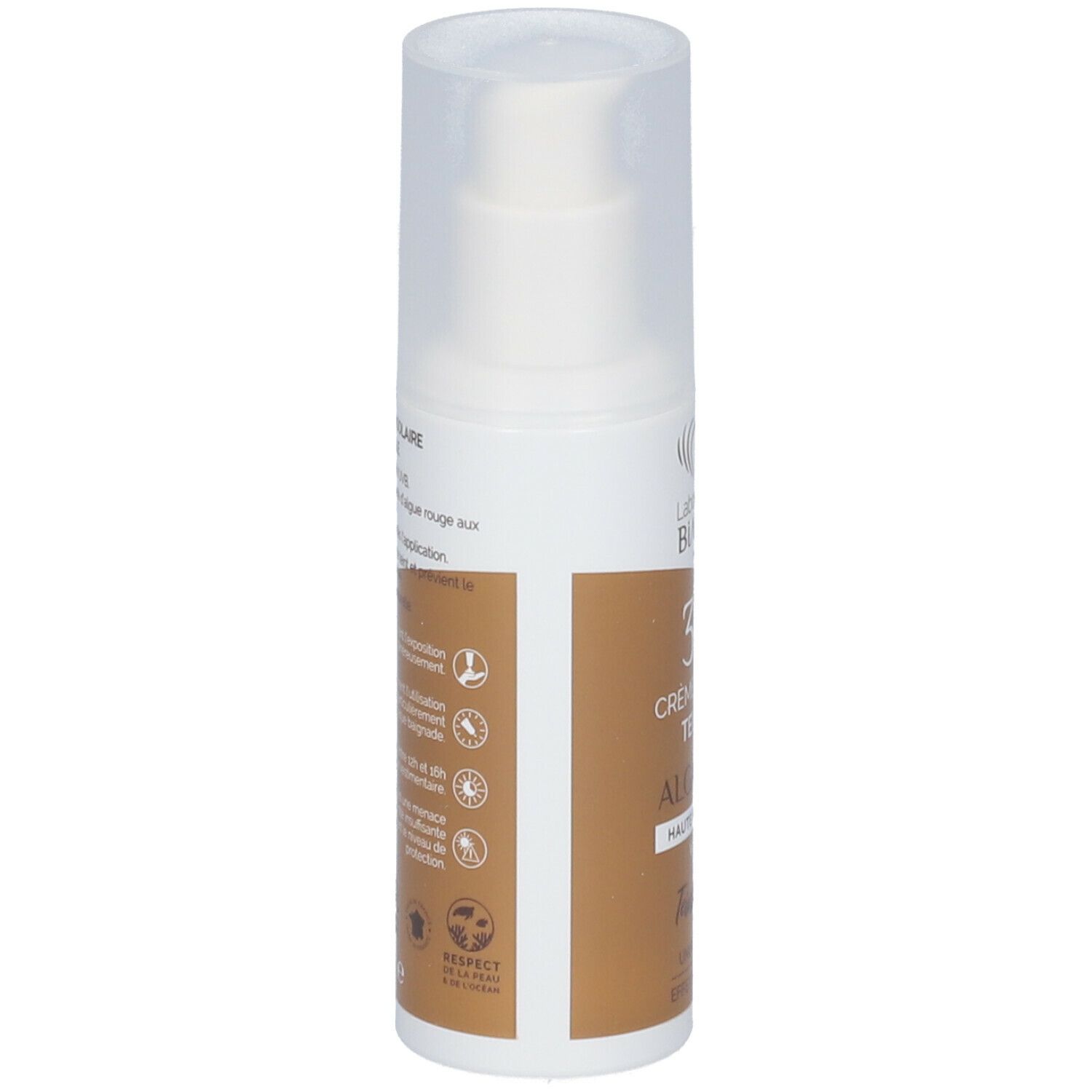 Laboratoires de BIARRITZ ALGAMARIS Bio-zertifizierte getönte Sonnencreme SPF30 für das Gesicht gold