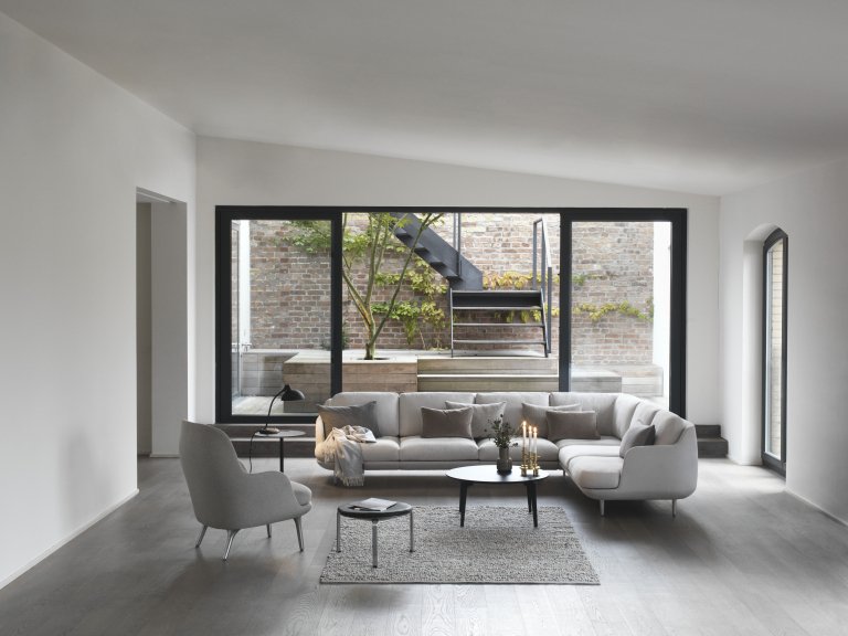 Fritz Hansen Lune hoekbank 5-zits Grey Mist
