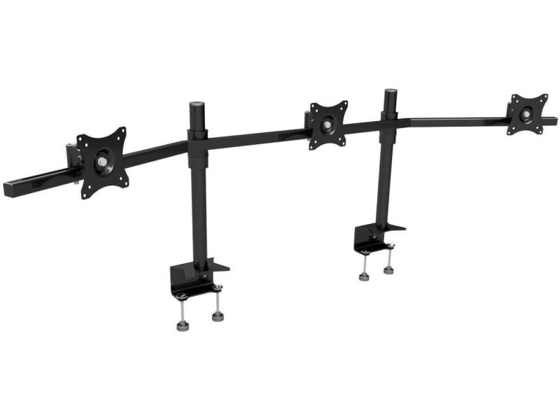 Edbak Tischhalterung SV11 bis 30 kg – Schwarz Parabolische LCD-Tischhalterung für drei Monitore, 19