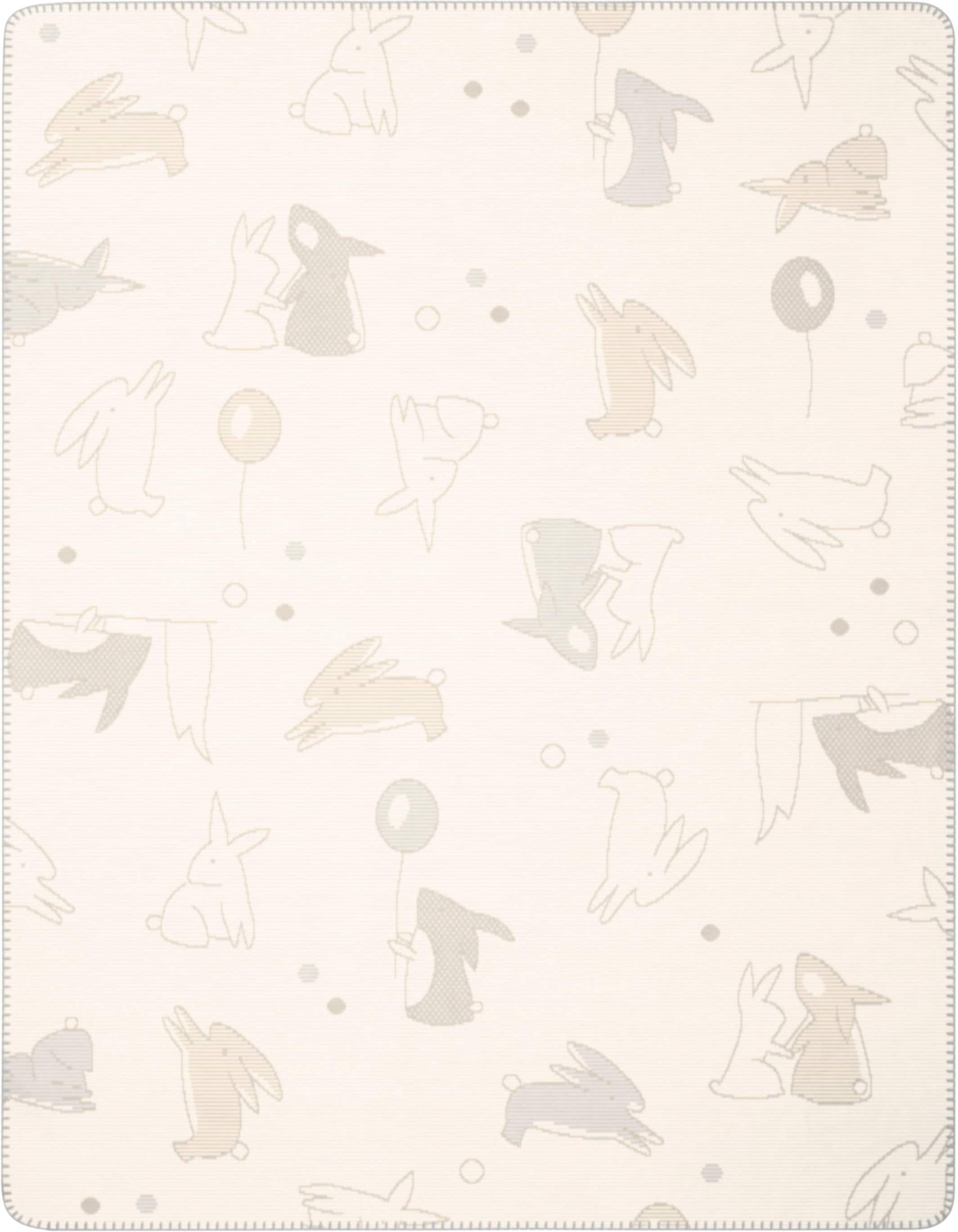 Biederlack Babydecke »Babydecke Littel Rabbits« Babydecke Littel Rabbits mit verspielten Hasen