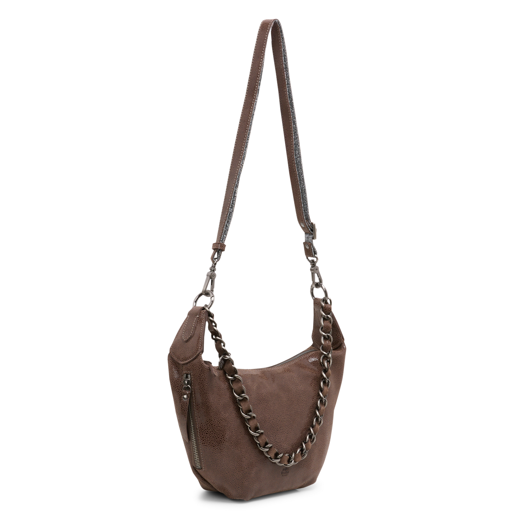 RUBINA - Sac demi lune en cuir | Gris