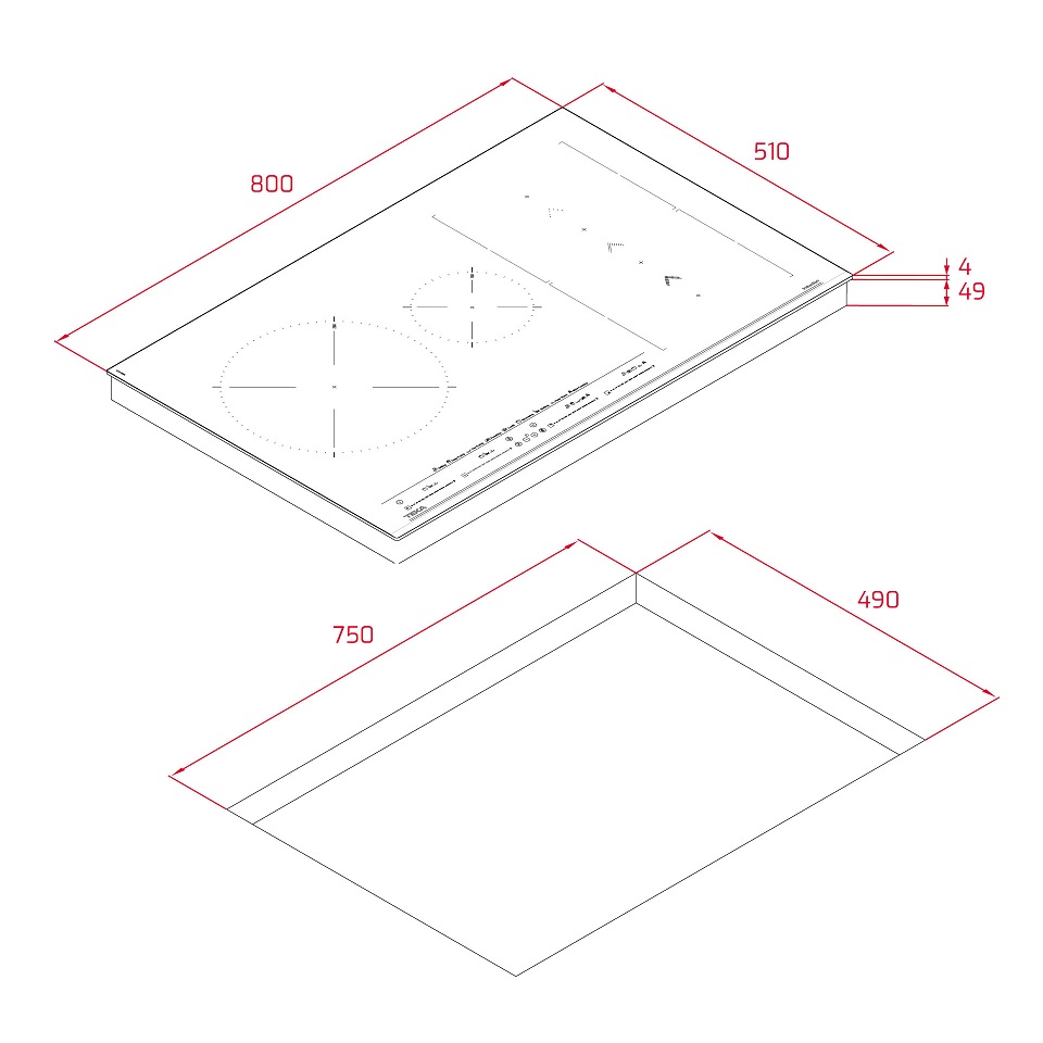 PLACA DE INDUÇÃO TEKA IZS 86630 BISELADA 80 CM
