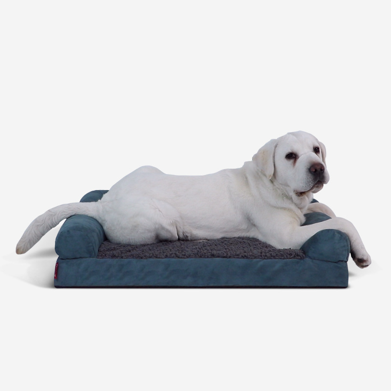 (90x70cm) Memory Foam Hunde Bett Ergonomisches Hundesofa Weiches Haustier Kissen - Grau