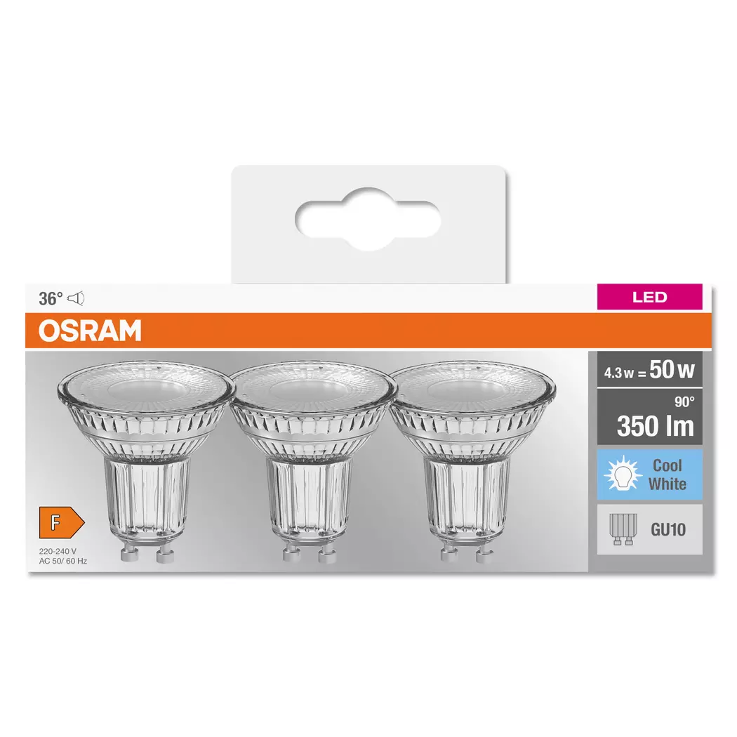 LED-Strahlerform GU10/4,3 Watt/Energie F