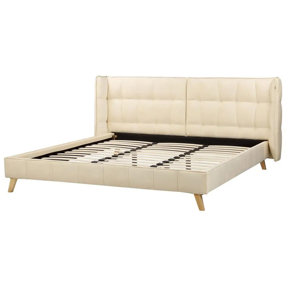 SENLIS - Tweepersoonsbed - Beige - 180 x 200 cm - Fluweel