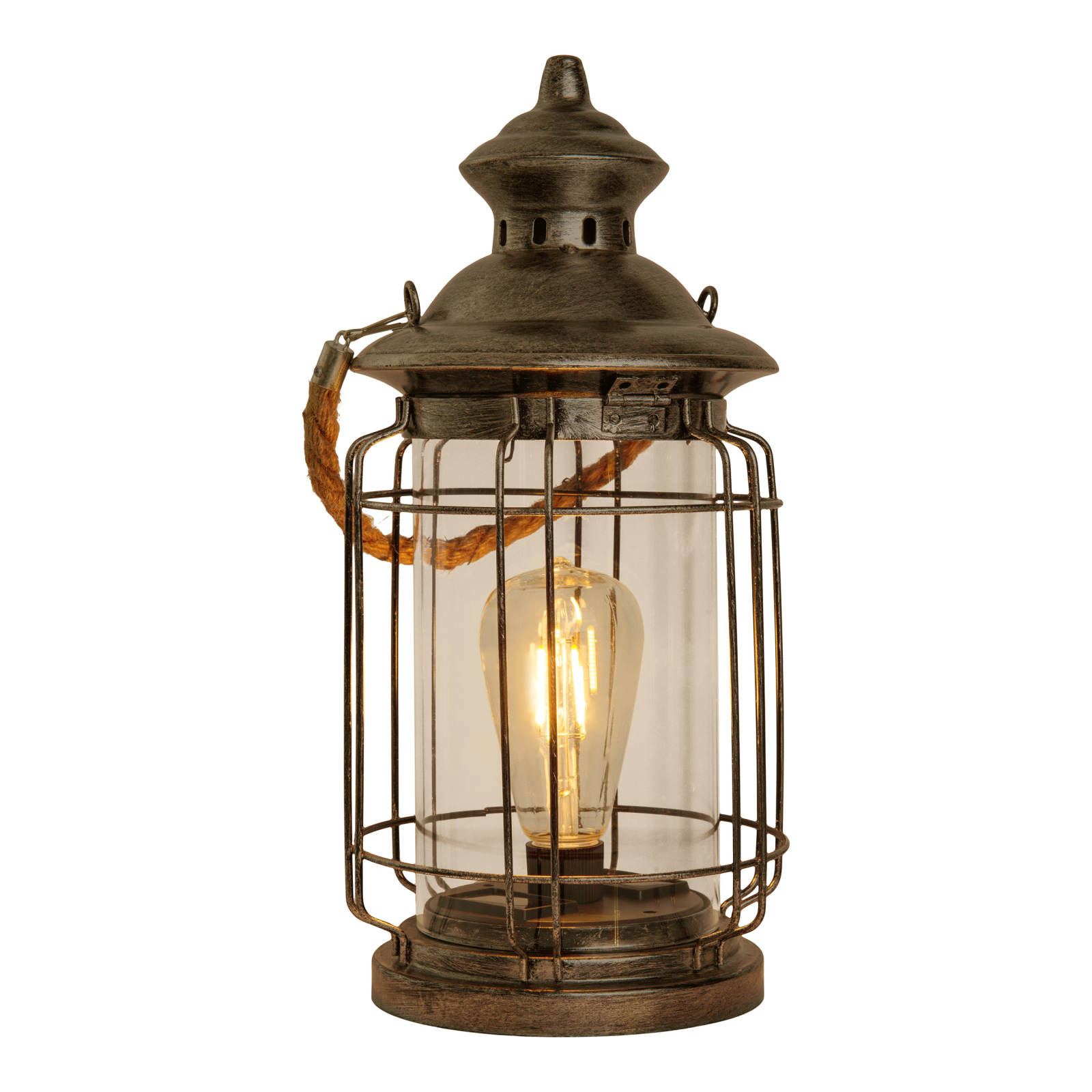 LED-Deko-Laterne BRUNO - kupfer - 35 cm hoch