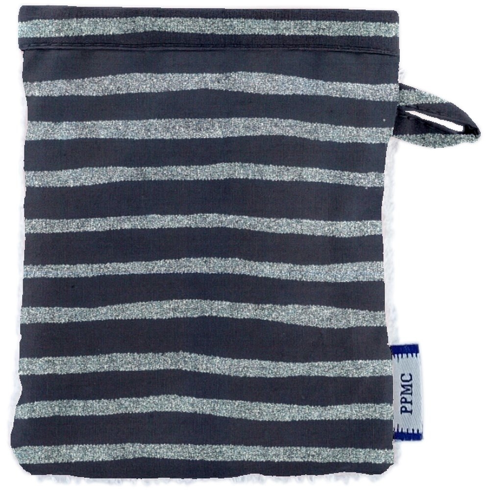 Mini-Gant Démaquillant Rayé Argent Marine
