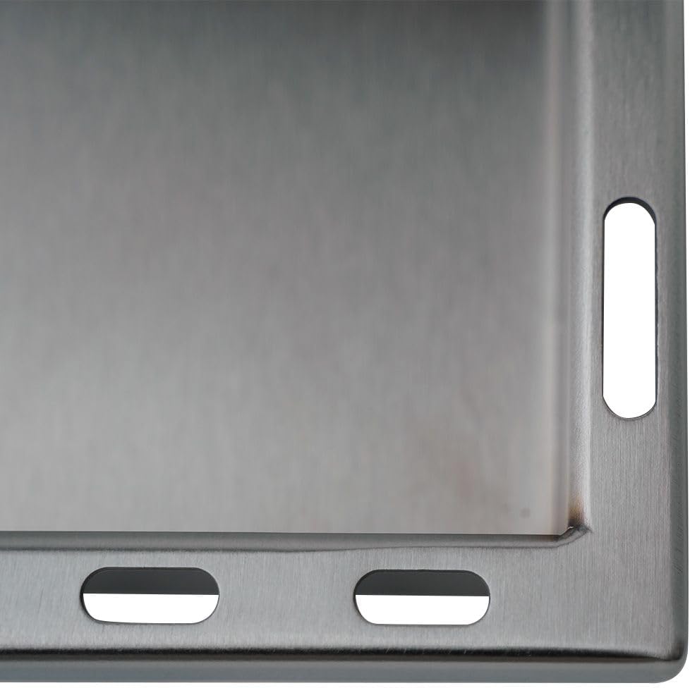 SANTOS einsetzbare Grillpfanne/Einsatzpfanne - Edelstahl Plancha - 37,7x42,8x4cm - für verschiedene Gasgrills geeignet - Bratkartoffeln,Reibekuchen,Schnitzel