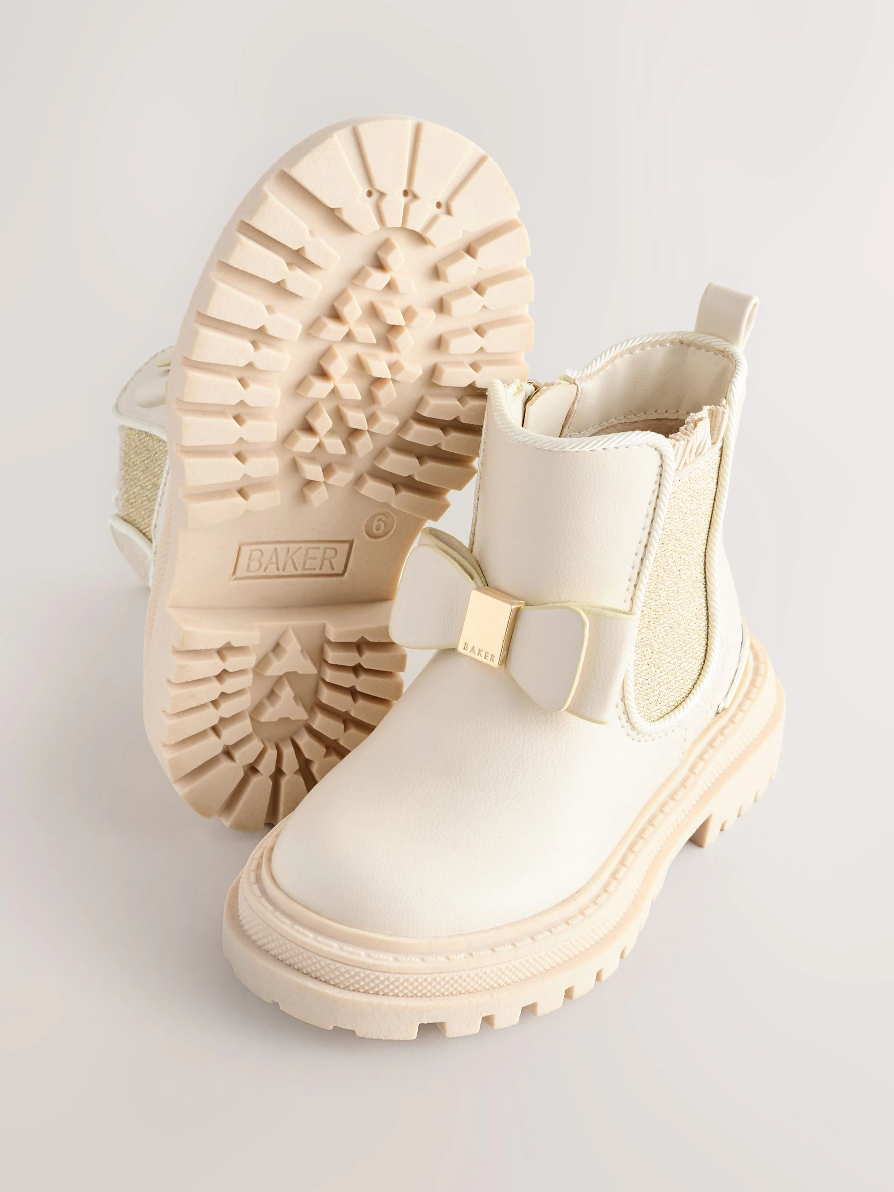 Gebroken wit - Baker by Ted Baker - Chelsea laarzen met strik voor meisjes