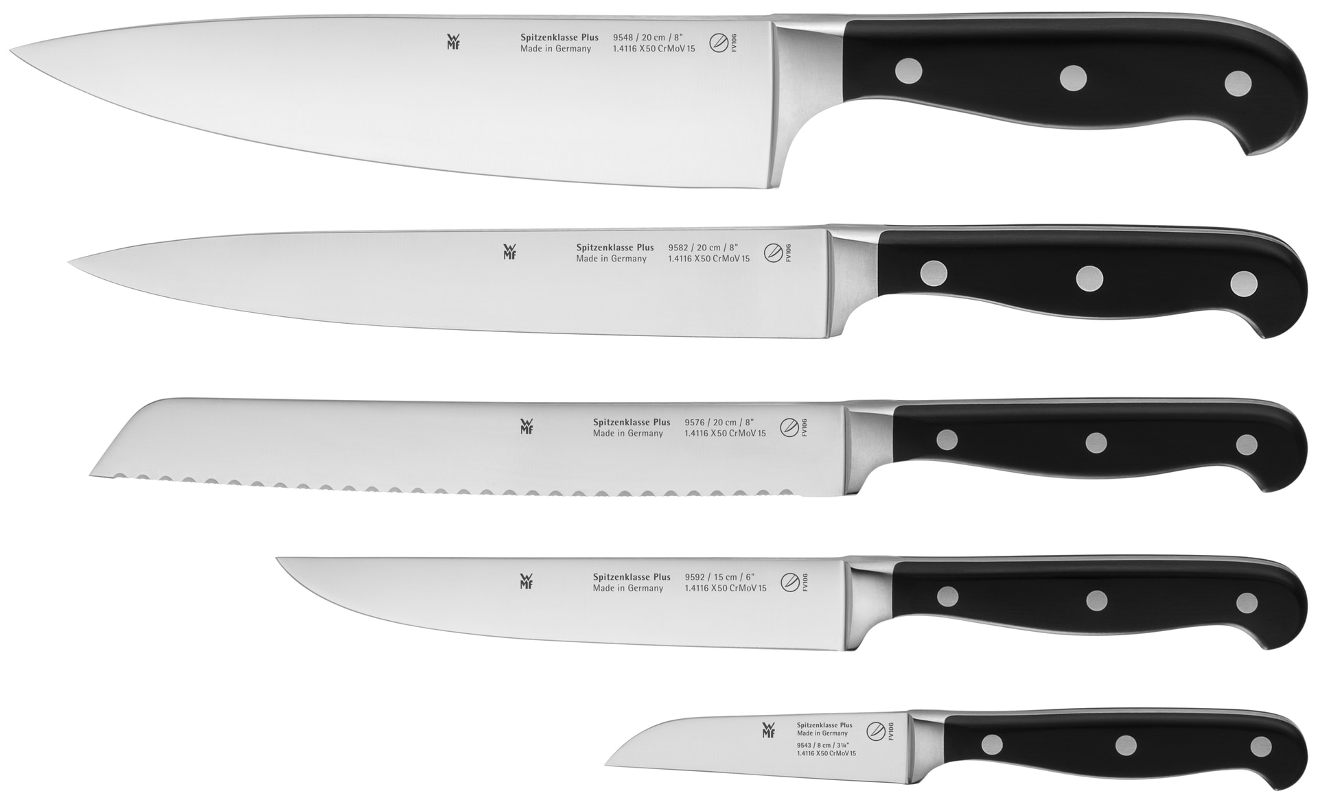WMF Messer-Set SPITZENKLASSE PLUS 5-teilig Edelstahl