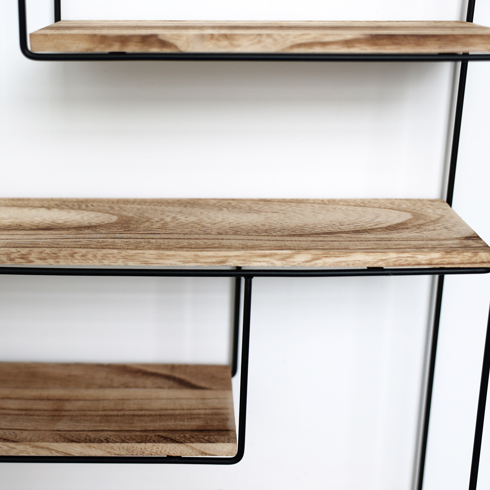 Etagère murale en métal noir - rectangle - 55x45x11 cm
