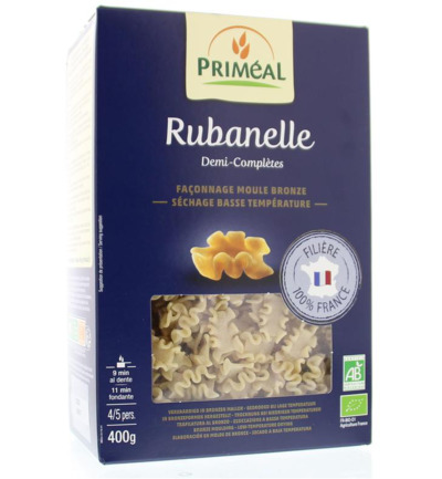 Priméal Rubanelle halfvolkoren pasta bio (400 gr)