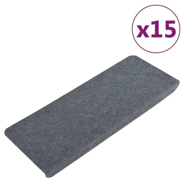 vidaXL Selvklebende trappematter 15 stk 65x24,5x3,5 cm grå