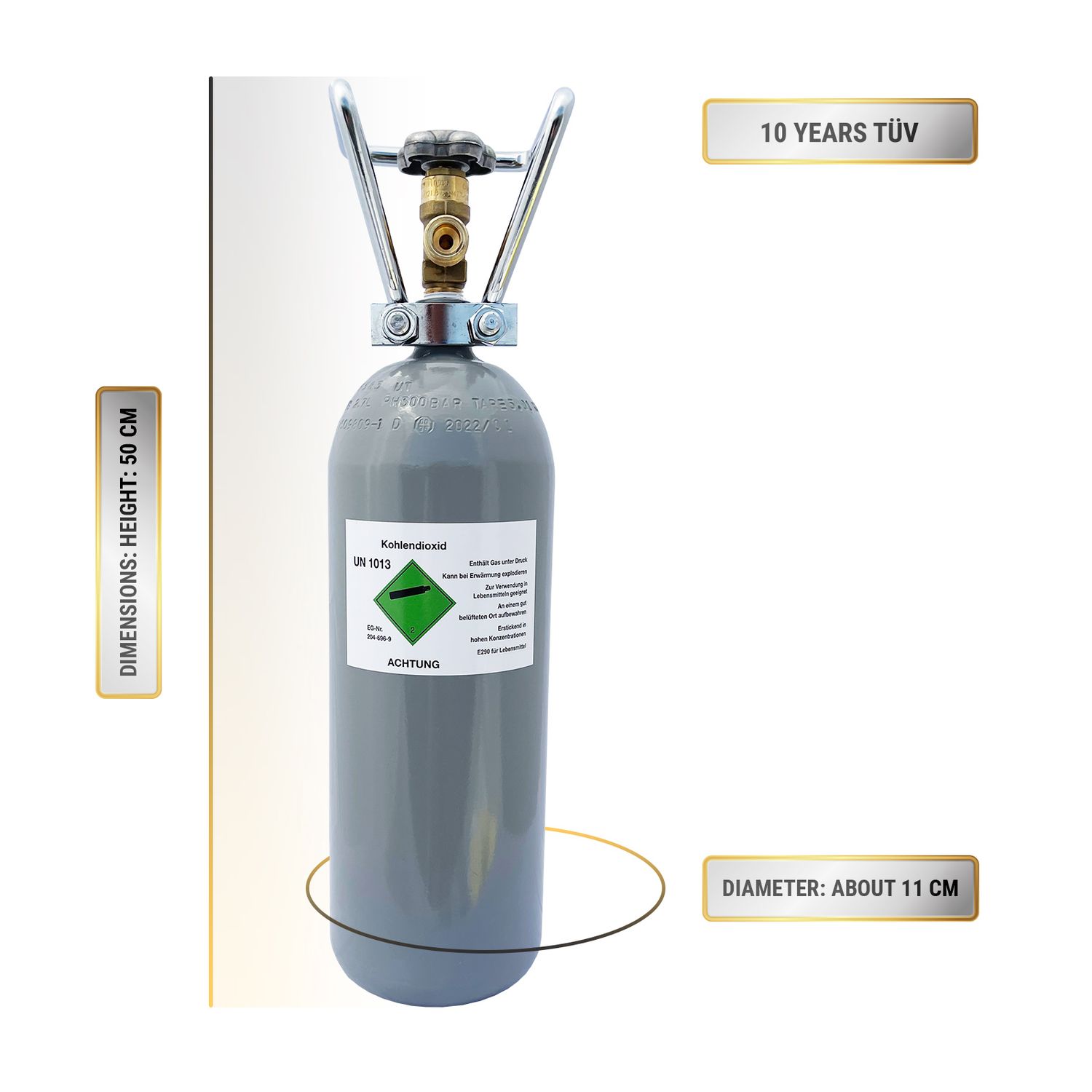 CO2 Flasche, Kohlensäureflasche, Gasflasche CO2 - 2,0 kg