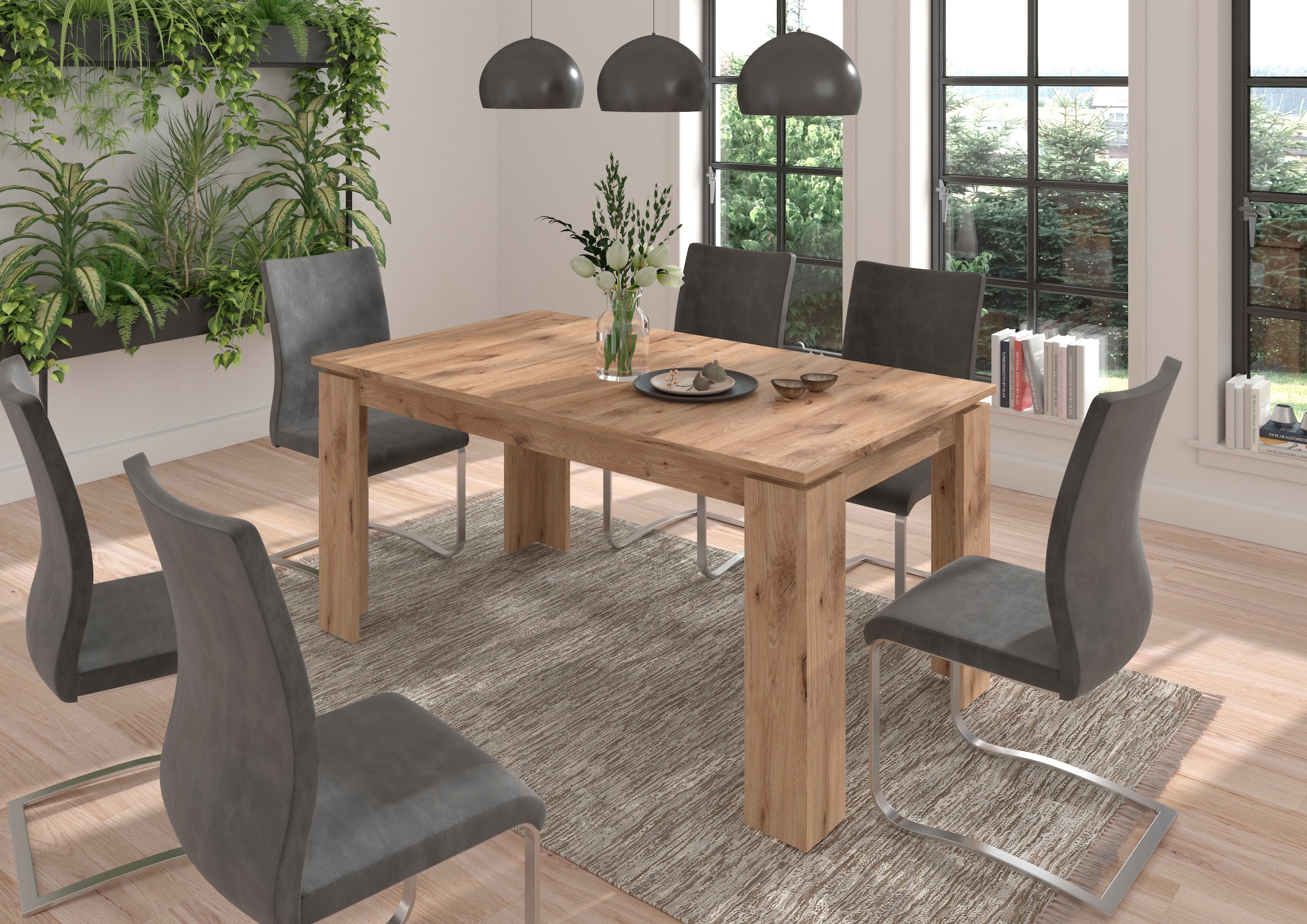 INOSIGN Esstisch »Kalmar, rechteckig, 160 cm ausziehbar auf 200 cm, inkl. Einlegeplatte« Esszimmertisch, Tisch, Küchentisch, dining table,