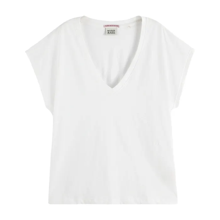 Scotch & Soda Core Slub V-neck Shirt Dames