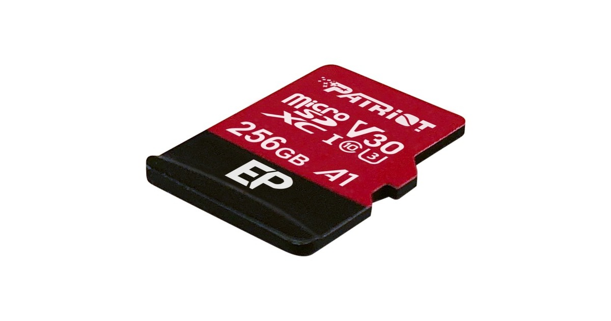 PatriotEP Series microSDXC 256 GB  geheugenkaart  (Rood/zwart, UHS-I U3, Class 10, V30, A1, incl. SD-Adapter)