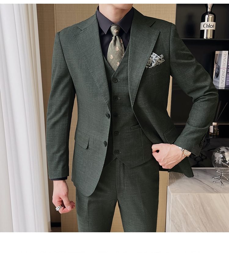 Deepwood - Blazer met knopen / Dubbelrijs blazer / Vest / Pantalon / Set