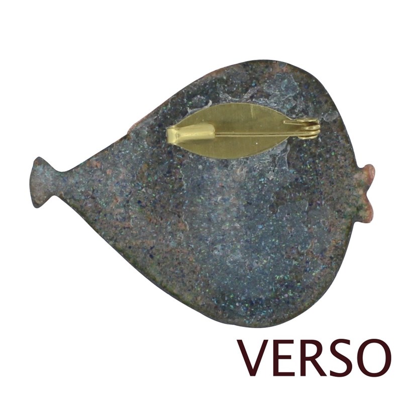 Broche Poisson Émaillée Orange
