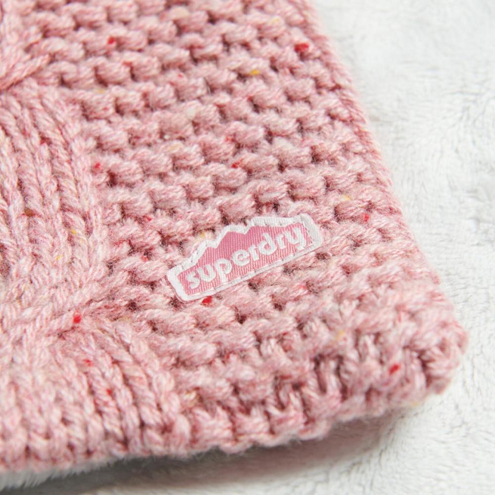 Superdry Écharpe en Mailles Torsadées Rose Femme Superdry Cable