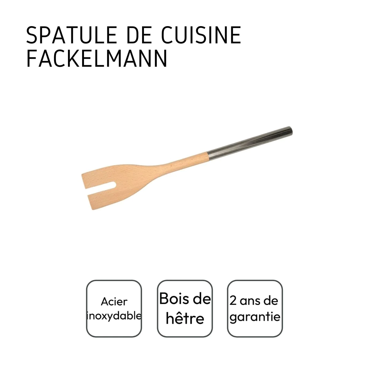 Fourchette à salade verte en bois 34 cm Boissellerie Fackelmann
