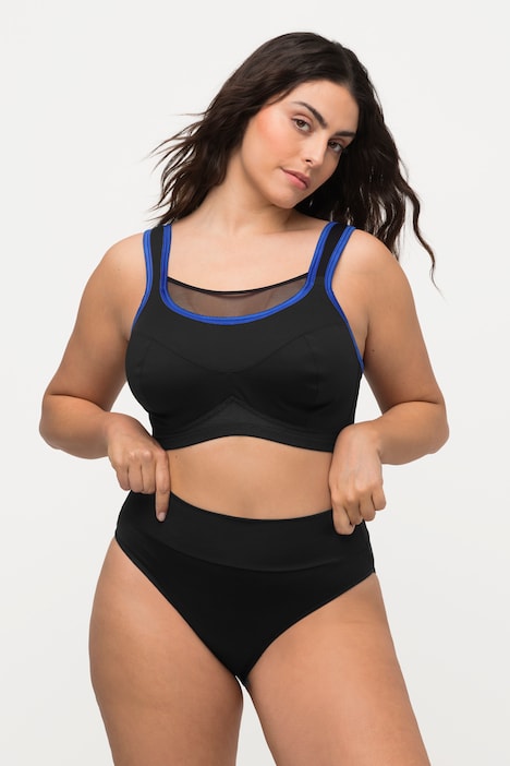 Sport-BH, Mesh, ohne Bügel, breite Träger, Cup C - E