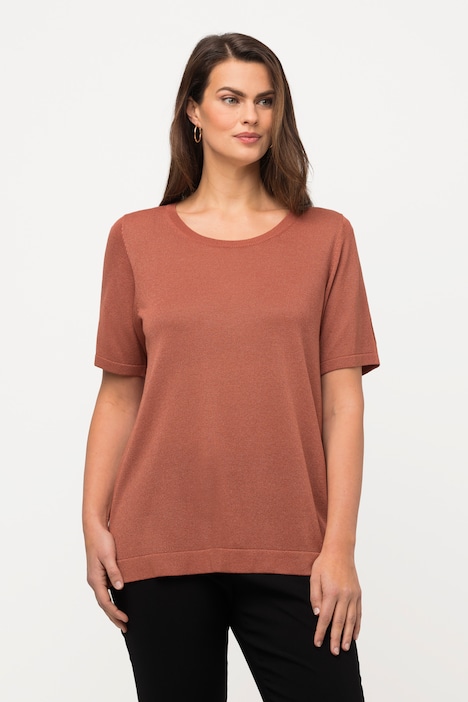 Pullover, Glitter, Cut-Outs, Rundhals, Halbarm