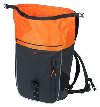 Sacoche de Porte-Bagage Basil Miles Tarpaulin Nordlicht 17L Noir / Orange