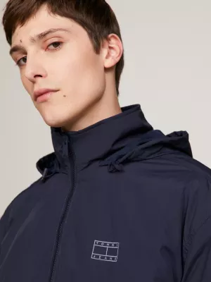 Jaqueta com capuz e logo tonal