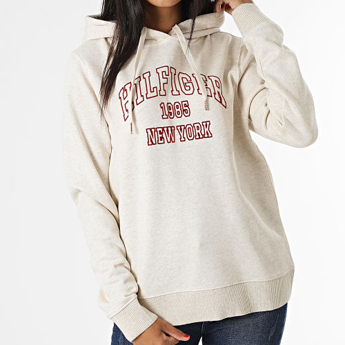 Sweat Capuche Femme Regular Varsity 7413 Beige
