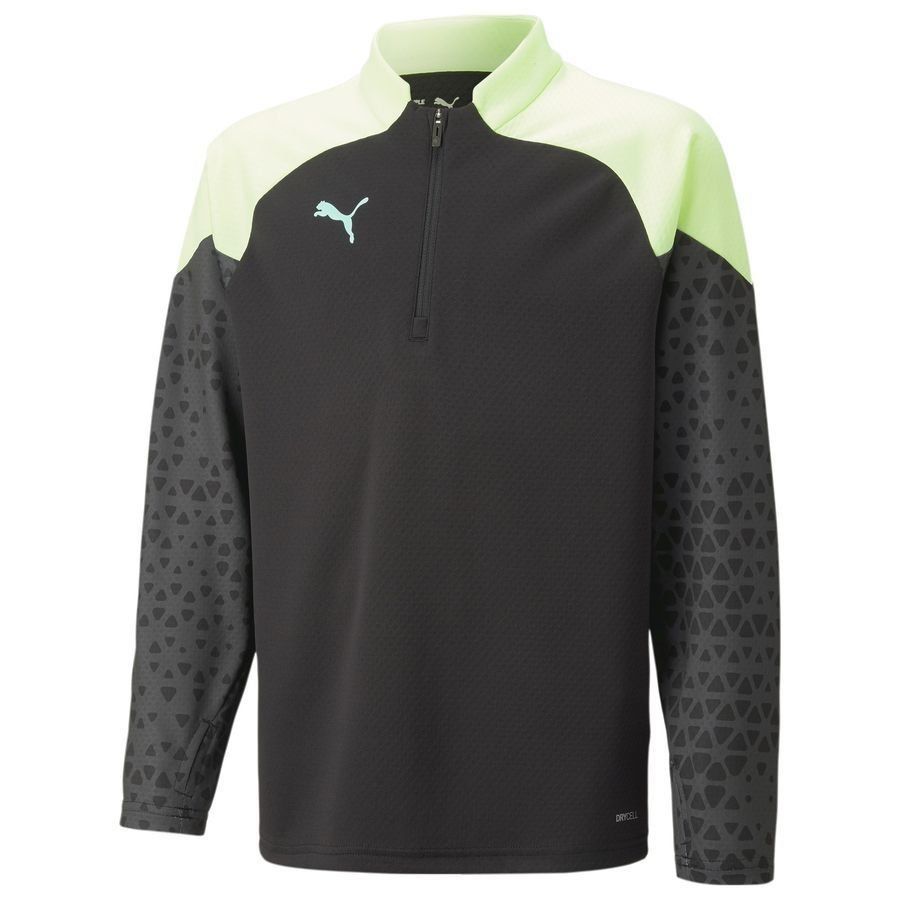 PUMA Maillot d'Entraînement IndividualCUP Fermeture Éclair 1/4 - Blanc/Vert Enfant