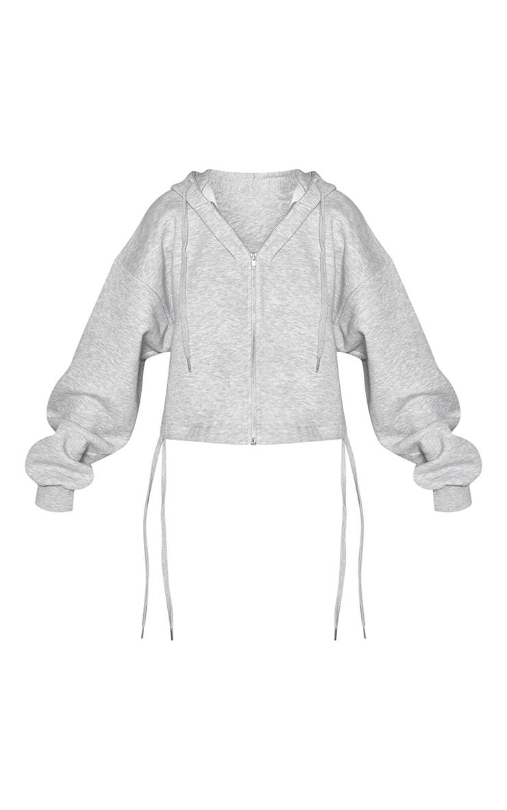 Gris Cendré Sweat À Casynthétiqueche Zippé Avec Ourlet À Cordon