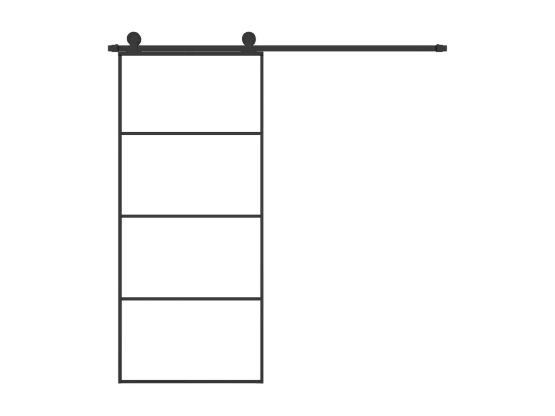 Porte coulissante avec kit de quincaillerie 90x205 cm Verre ESG