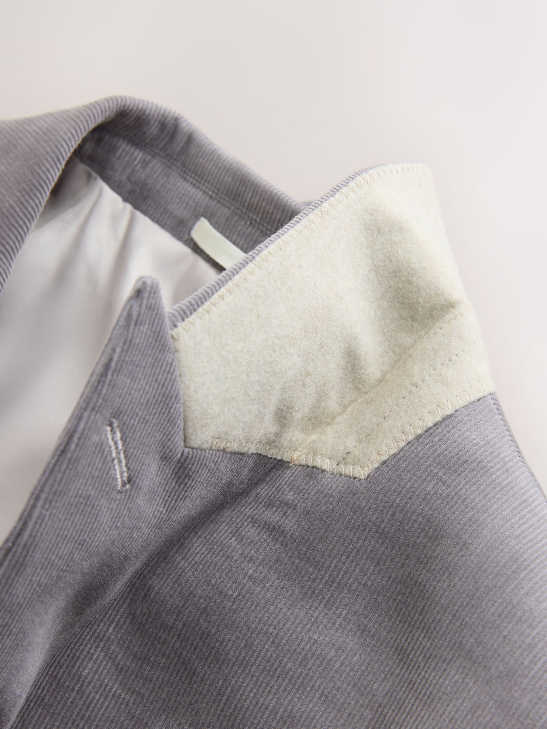Lichtgrijs - Slim-fit corduroy colbert