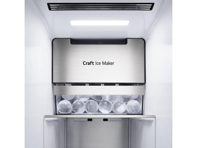 LG Foodcenter GSXV90MCDE Matte Black Steel Side by Side Kühlgerät mit Fenster und Innenbeleuchtung