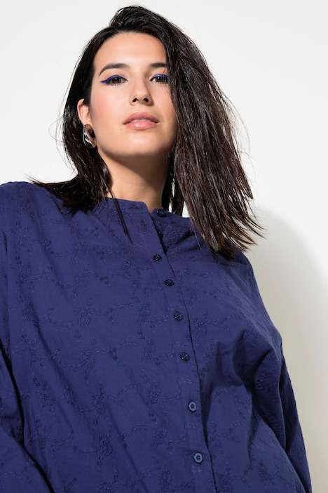 Bluse, oversized, Struktur-Qualität, Ballon-Langarm