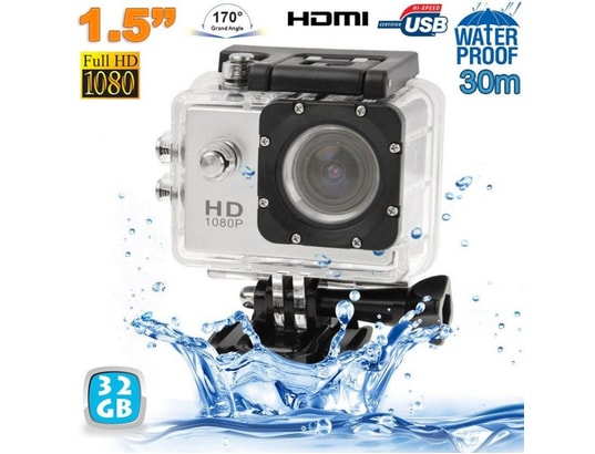 YONIS - Caméra sport étanche 30m caméra d'action 1080p 12MP Argent ...